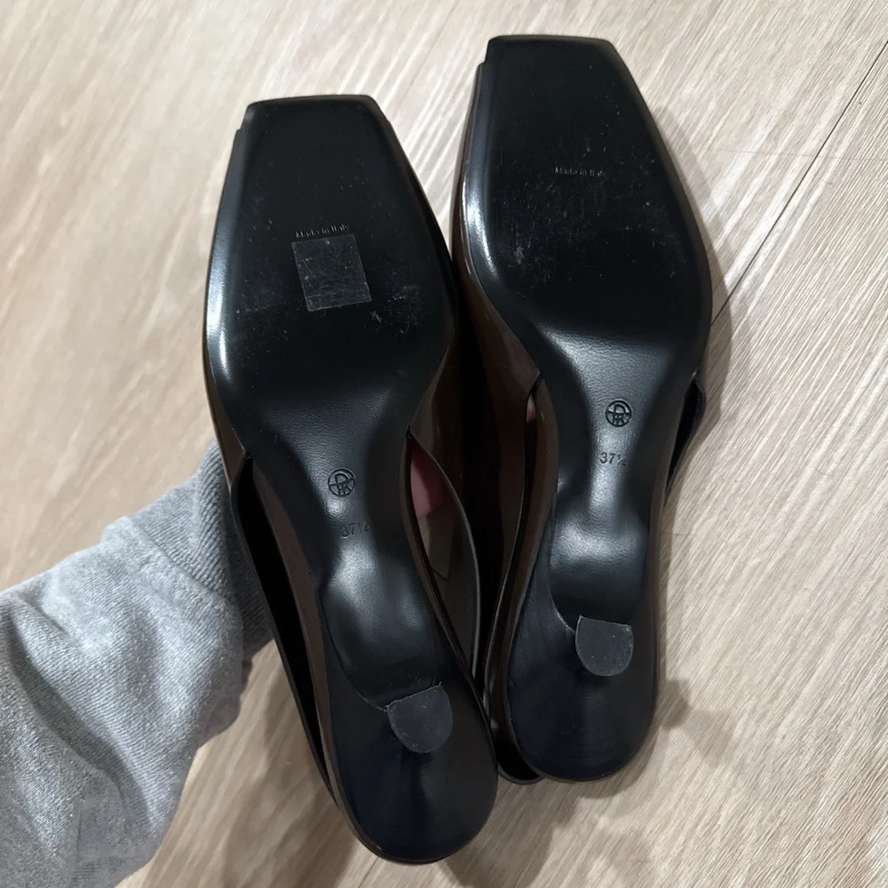 The Row Dark Brown Slingback Heels - Picture 2 of 3